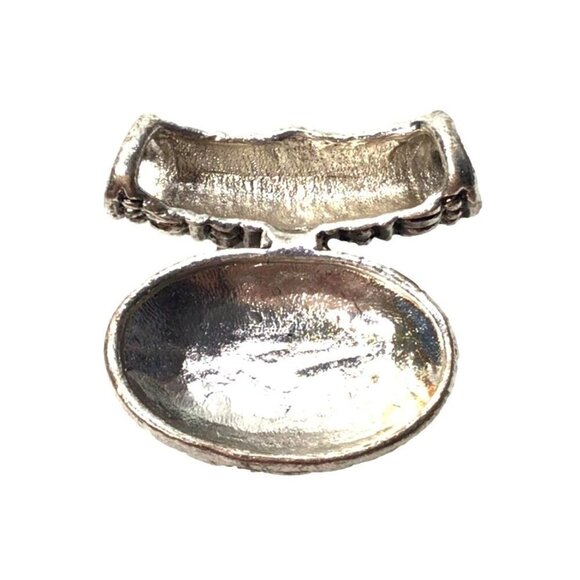 Vintage Silver Pendant With Purple Cabochon Oval Stone - Picture 2 of 2